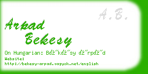 arpad bekesy business card